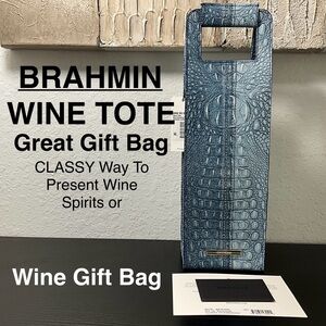 Brahmin Wine Tote DENIM SECOUR Classy Gift Presentation for Spirits & Champagne